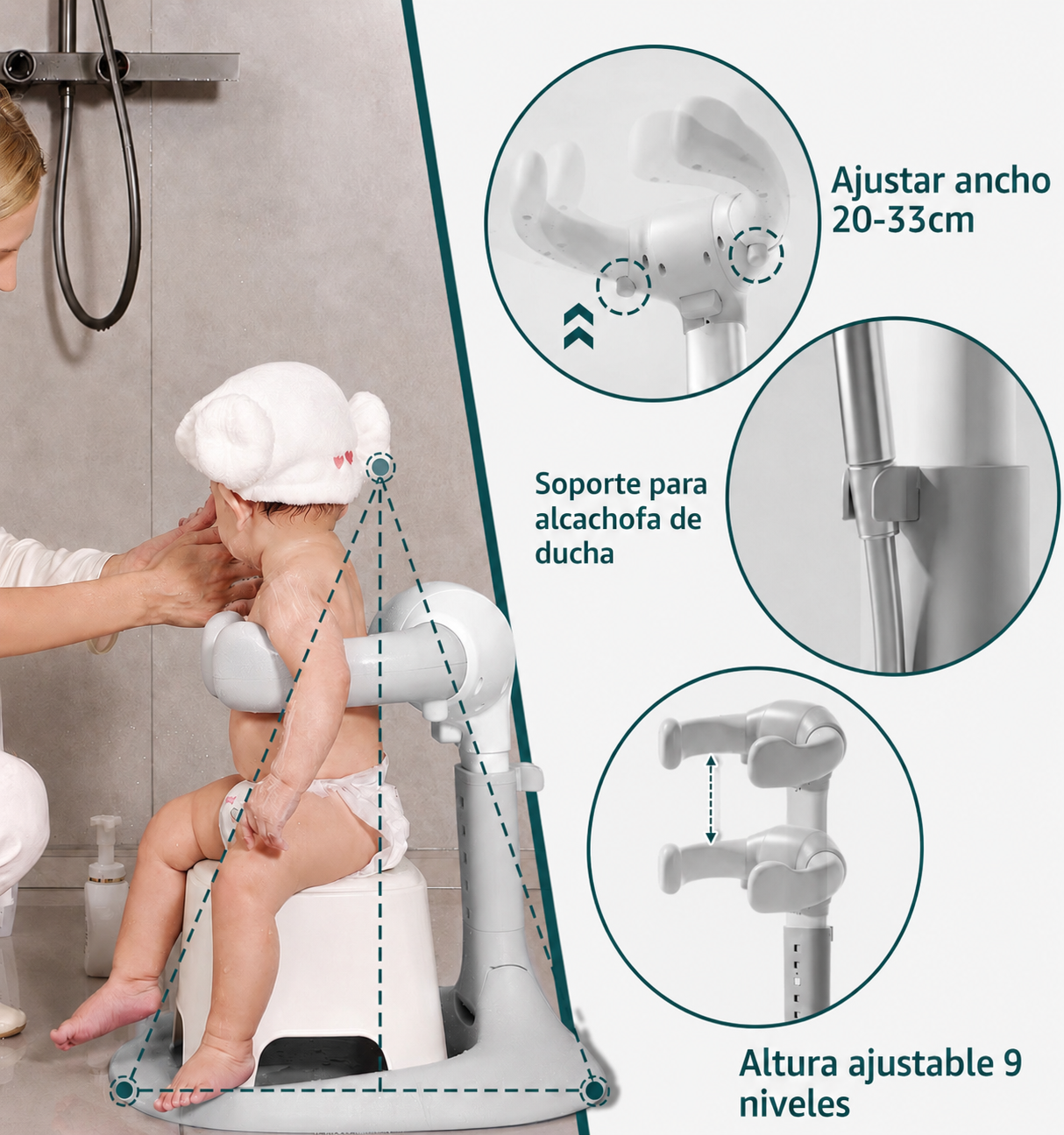 Soporte de Baño Ajustable para Bebé